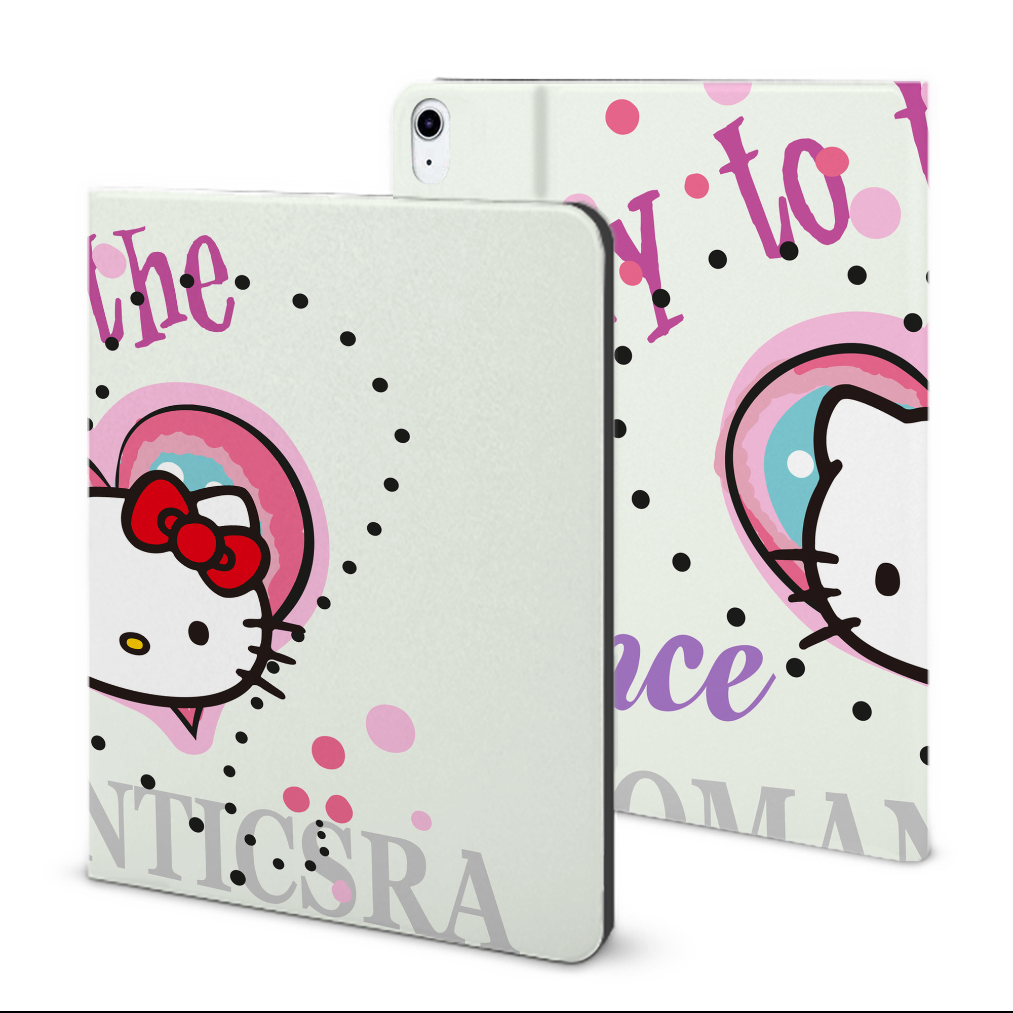 （画像用） Hello Kitty ハローキティ IPad ケース ブック型 PUレザー TPU 耐衝撃 軽量 薄型 ペン収納なし 全面保護 IPad 各モデル対応